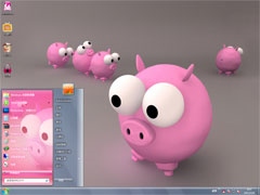 粉红猪win7主题下载