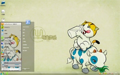 卡通牛win7系统主题