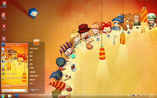 阿狸的聚会win7电脑主题