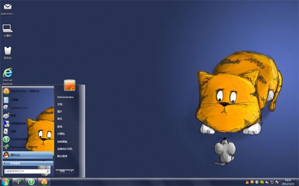 猫捉老鼠win7桌面主题