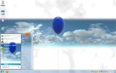 蓝色气球win7清爽主题