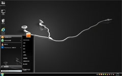 黑白耳机win7系统主题