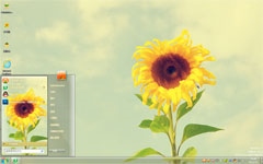 向日葵仰望win7系统主题