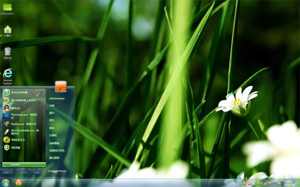 绿草花丛win7系统主题