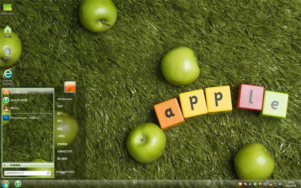 青青苹果win7系统主题