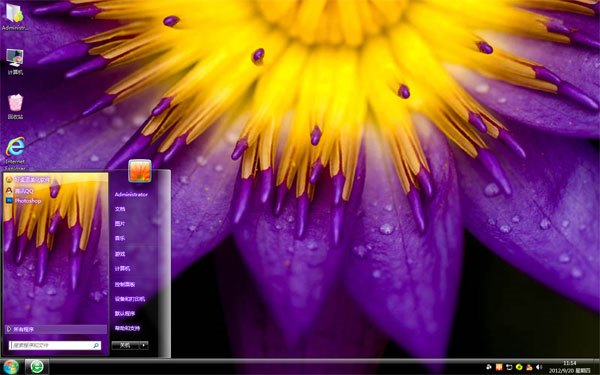 炫紫花蕊win7精美主题