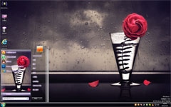 雨中玫瑰win7系统主题