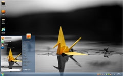 水中千纸鹤win7简洁主题