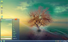 湖光倒影win7电脑主题