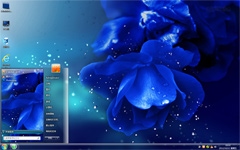 蓝色玫瑰win7精美主题