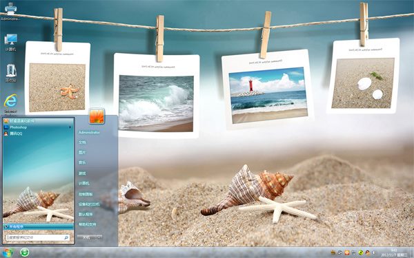 海边照片墙win7壁纸