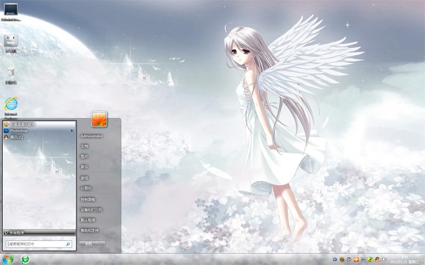 白色天使win7免费主题