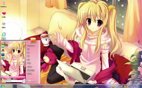动漫萝莉win7系统主题