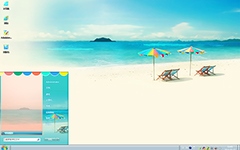 海边沙滩景清爽Win7主题
