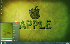 青草蝴蝶苹果Win7主题