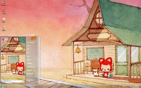 候车站里的阿狸win7可爱主题