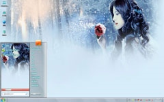 女人与玫瑰win7精美主题