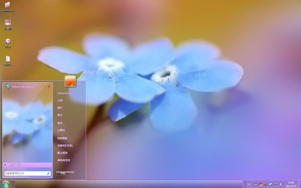 盛开在春天里的蓝色花朵win7主题