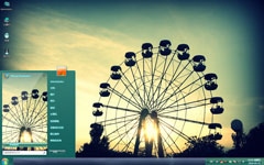 黄昏中的摩天轮win7主题