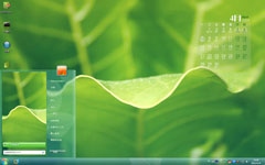 清新绿色四月日历win7主题