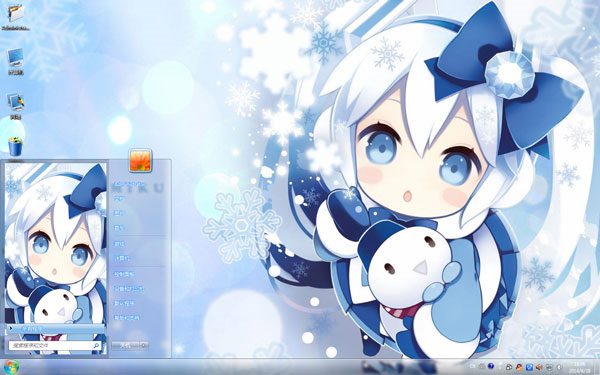 呆萌雪初音动漫win7主题