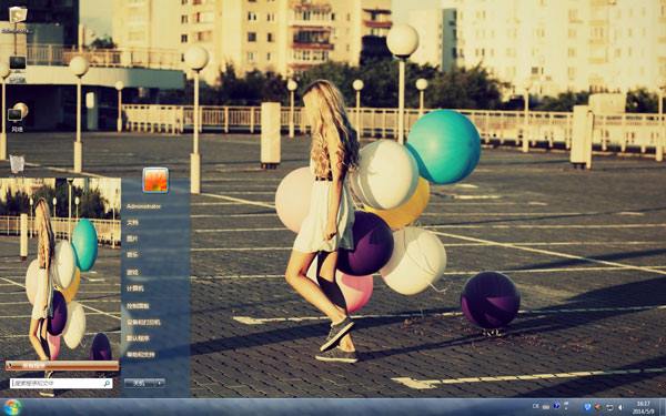 街头女孩欧美风win7主题