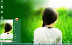 绿丛中清新的你win7主题