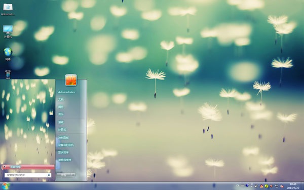 飞舞的白色蒲公英win7主题