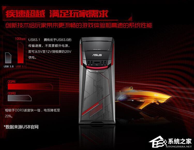 i7-7700四核/8G/GTX 1060华硕ASUS台式游戏主机