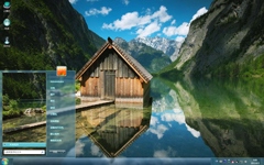 峡谷中的木屋Win7主题