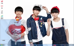 萌萌的TFBOYS组合Win7主题