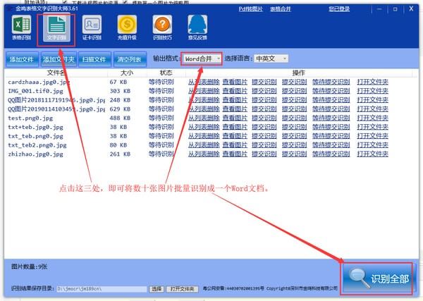 金鸣文表识别系统