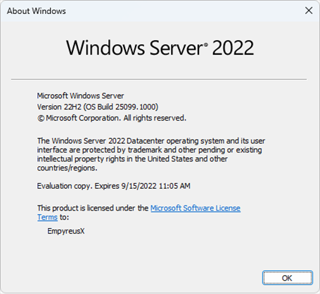 Windows Server build 25099