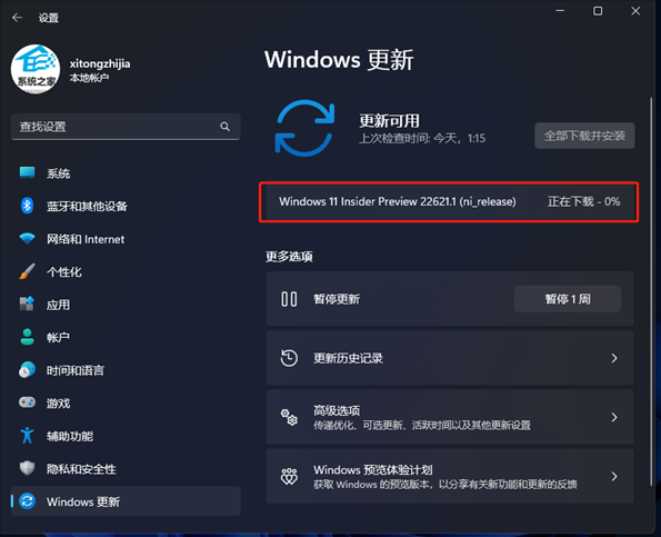 微软Win11 22621.1(ni_release)  Beta