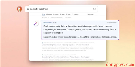 DuckDuckGo 搜索引擎推出DuckAssist：A