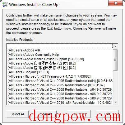 Windows Installer CleanUp Utility