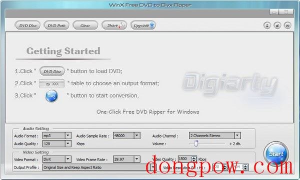 WinX Free DVD to DivX Ripper