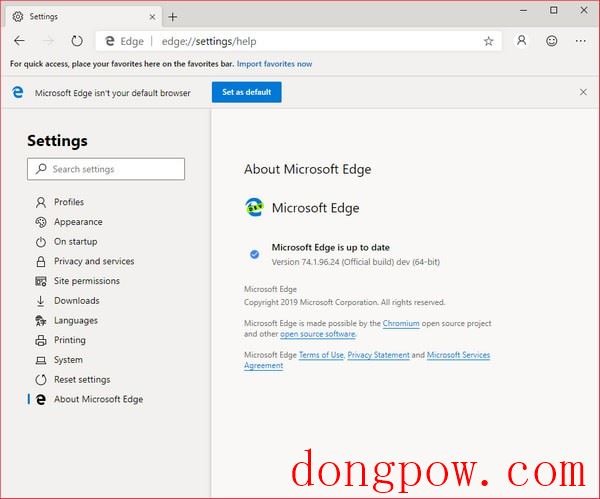 Microsoft Edge Dev