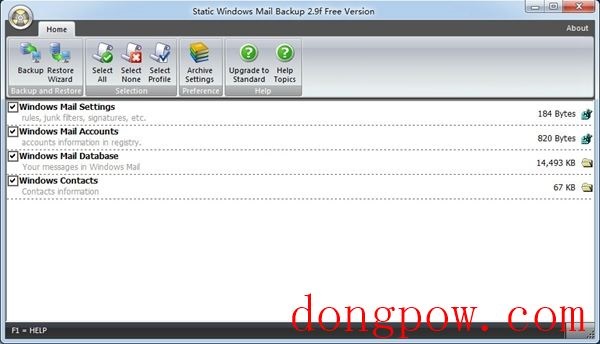 Static Windows Mail Backup