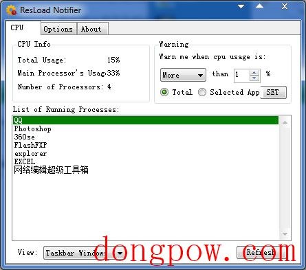  ResLoad Notifier(查看CPU利用率) V1.4.4 绿色版