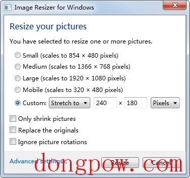  Image Resizer for Windows(右键菜单修改图片尺寸) V1.0 英文版