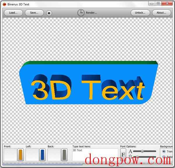 Binerus 3D Text(3d图标制作软件) V1.0 绿色版 