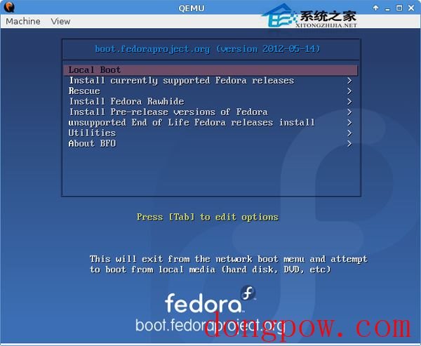  Linux通过BFO安装Fedora的步骤