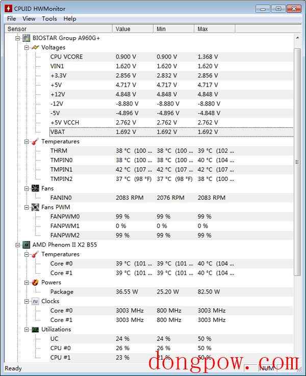 HWMonitor(CPU 相关) V1.28.0 64Bit 英文绿色版