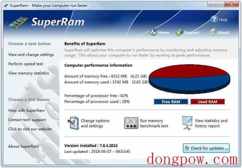 SuperRam(内存工具) V7.6.4.2018 英文绿色版