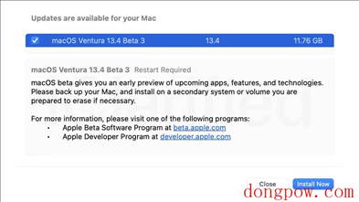 苹果 macOS 13.4 开发者预览版 Beta 3 