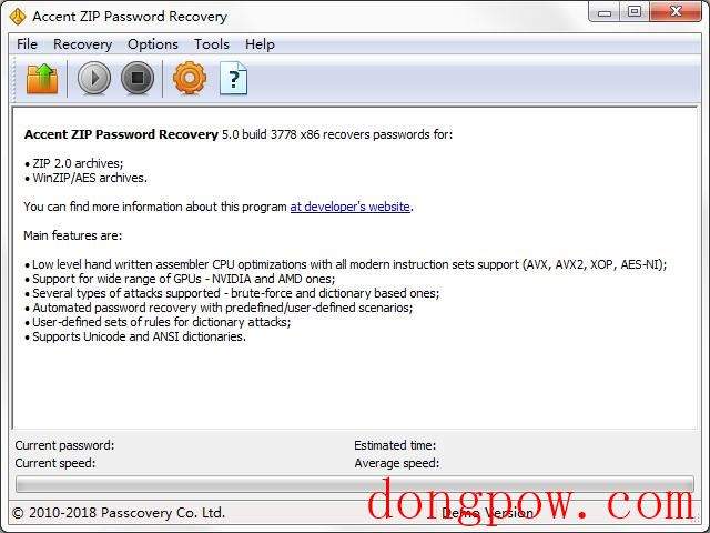 Accent ZIP Password Recovery