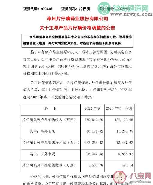 片仔癀时隔三年再涨价 片仔癀为什么涨价了