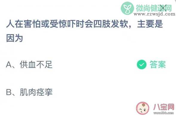 蚂蚁庄园人在害怕或受惊吓时会四肢发软主要是因为什么 12月21日答案