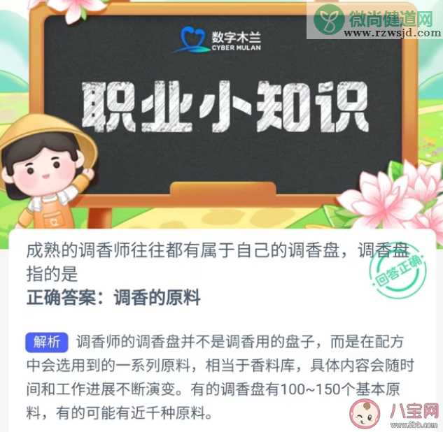 调香师的调香盘指的是什么 蚂蚁新村1月6日答案解析